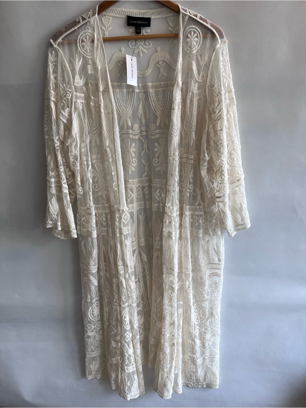 Lane Bryant Cream Ivory Lace Duster NWT